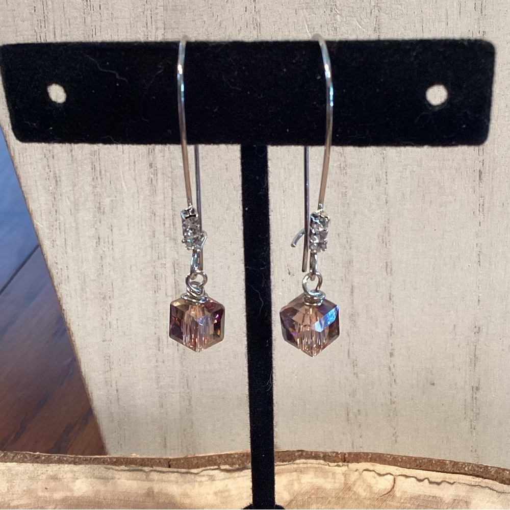 Cubed Crystal Earrings